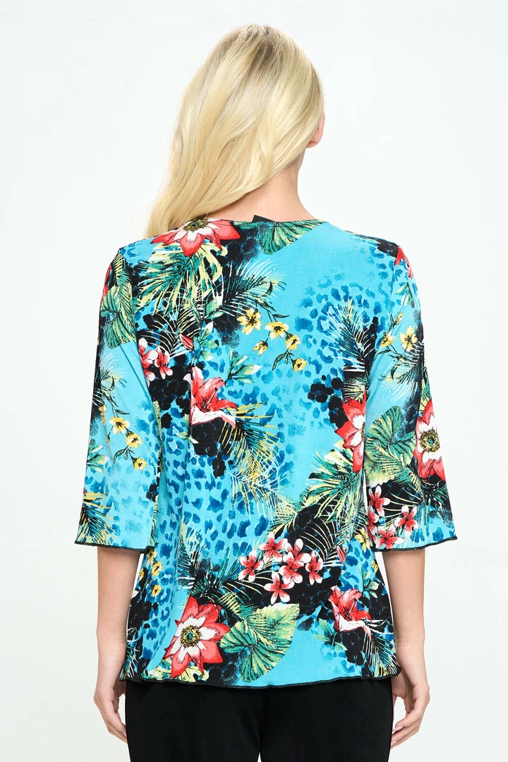 Jostar Stretchy Merrow Top Three Quarter Print-158BN-QRP1-W326 Tops