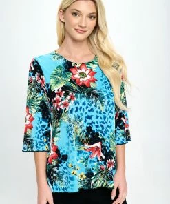 Jostar Stretchy Merrow Top Three Quarter Print-158BN-QRP1-W326 Tops