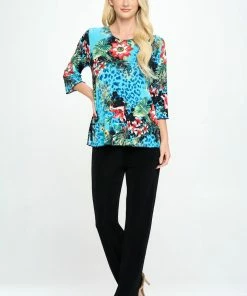 Jostar Stretchy Merrow Top Three Quarter Print-158BN-QRP1-W326 Tops