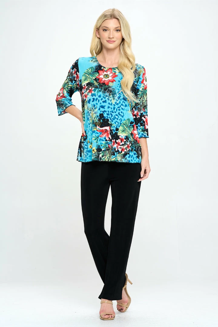 Jostar Stretchy Merrow Top Three Quarter Print-158BN-QRP1-W326 Tops