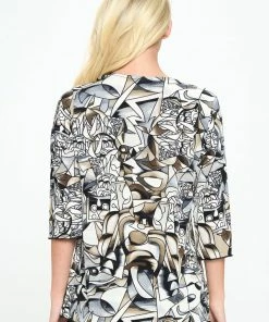 Jostar Stretchy Merrow Top Three Quarter Print-158BN-QRP1-W329