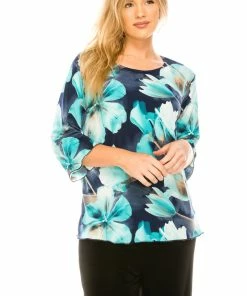 Quarter Sleeves Jostar Women's Stretchy Merrow Top Three Quarter Print-158BN-QRP1-W050