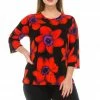 Jostar Women's Stretchy Merrow Top Three Quarter Print-158BN-QRP1-W075