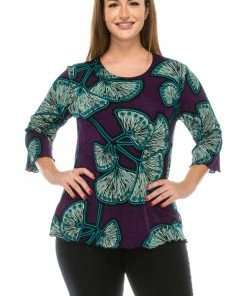 Jostar Women's Stretchy Merrow Top Three Quarter Print-158BN-QRP1-W076