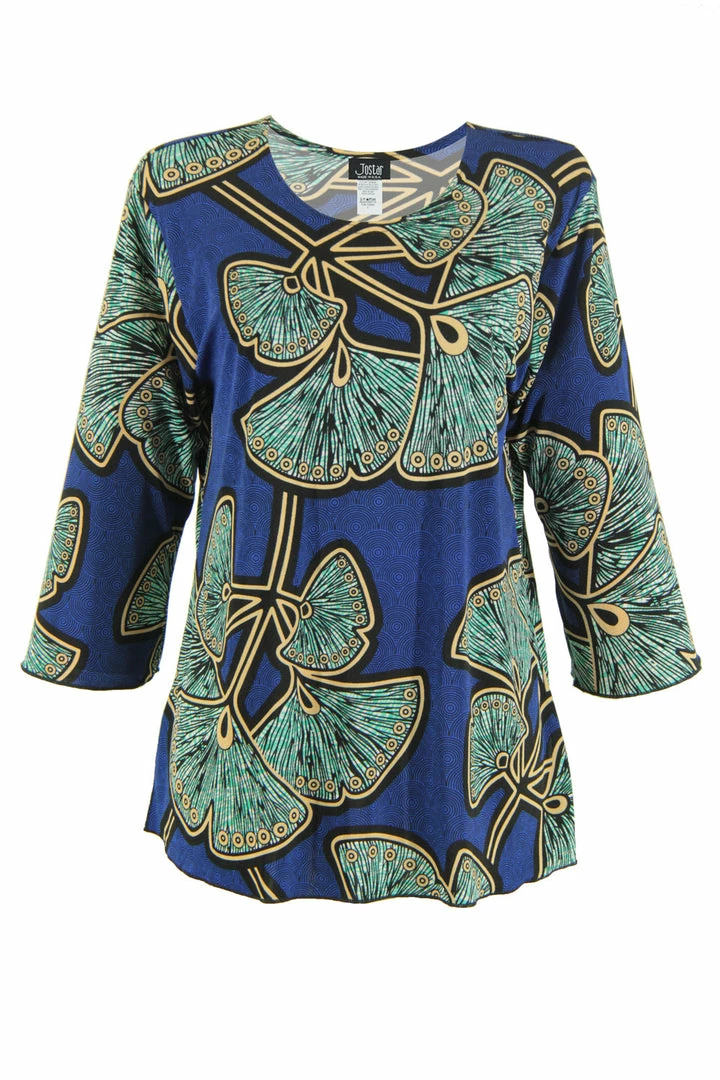 Jostar Women's Stretchy Merrow Top Three Quarter Print-158BN-QRP1-W076