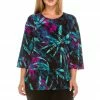Jostar Women's Stretchy Merrow Top Three Quarter Print-158BN-QRP1-W101