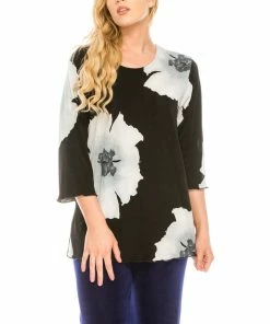 Jostar Women's Stretchy Merrow Top Three Quarter Print-158BN-QRP1-W113