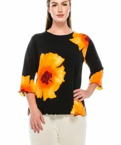 Jostar Women's Stretchy Merrow Top Three Quarter Print-158BN-QRP1-W113