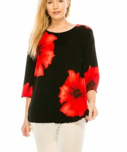 Jostar Women's Stretchy Merrow Top Three Quarter Print-158BN-QRP1-W113