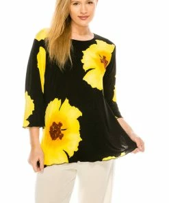 Jostar Women's Stretchy Merrow Top Three Quarter Print-158BN-QRP1-W113