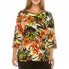 Jostar Women's Stretchy Merrow Top Three Quarter Print-158BN-QRP1-W144