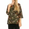 Jostar Women's Stretchy Merrow Top Three Quarter Print-158BN-QRP1-W167