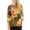 Jostar Women's Stretchy Merrow Top Three Quarter Print-158BN-QRP1-W168
