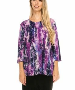 Jostar Women's Stretchy Merrow Top Three Quarter Print-158BN-QRP1-W170