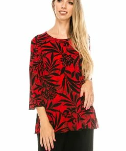 Jostar Women's Stretchy Merrow Top Three Quarter Print-158BN-QRP1-W173
