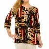 Quarter Sleeves Jostar Women's Stretchy Merrow Top Three Quarter Print-158BN-QRP1-W186