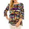 Jostar Women's Stretchy Merrow Top Three Quarter Print-158BN-QRP1-W198