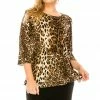 Jostar Women's Stretchy Merrow Top Three Quarter Print-158BN-QRP1-W757 Tops