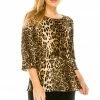 Jostar Women's Stretchy Merrow Top 3/4 Sleeve Print Plus, 158BN-QXP-W757 Tops