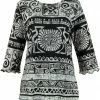 Tops Jostar Women's Stretchy Merrow Top Three Quarter Print-158BN-QRP1-W901