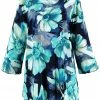 Jostar Women's Stretchy Merrow Top 3/4 Sleeve Print Plus, 158BN-QXP-W050 Tops