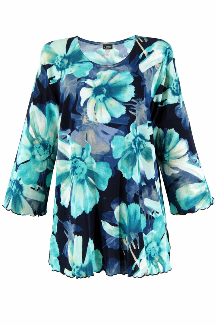 Jostar Women's Stretchy Merrow Top 3/4 Sleeve Print Plus, 158BN-QXP-W050 Tops