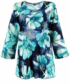 Jostar Women's Stretchy Merrow Top 3/4 Sleeve Print Plus, 158BN-QXP-W050 Tops