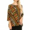 Jostar Women's Stretchy Merrow Top 3/4 Sleeve Print Plus, 158BN-QXP-W160 Tops