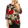 Jostar Women's Stretchy Merrow Top 3/4 Sleeve Print Plus, 158BN-QXP-W161 Tops