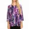 Jostar Women's Stretchy Merrow Top 3/4 Sleeve Print Plus, 158BN-QXP-W170