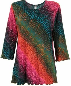 Jostar Women's Stretchy Merrow Top 3/4 Sleeve Print Plus, 158BN-QXP-W182 Tops