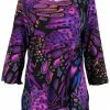 Jostar Women's Stretchy Merrow Top 3/4 Sleeve Print Plus, 158BN-QXP-W207