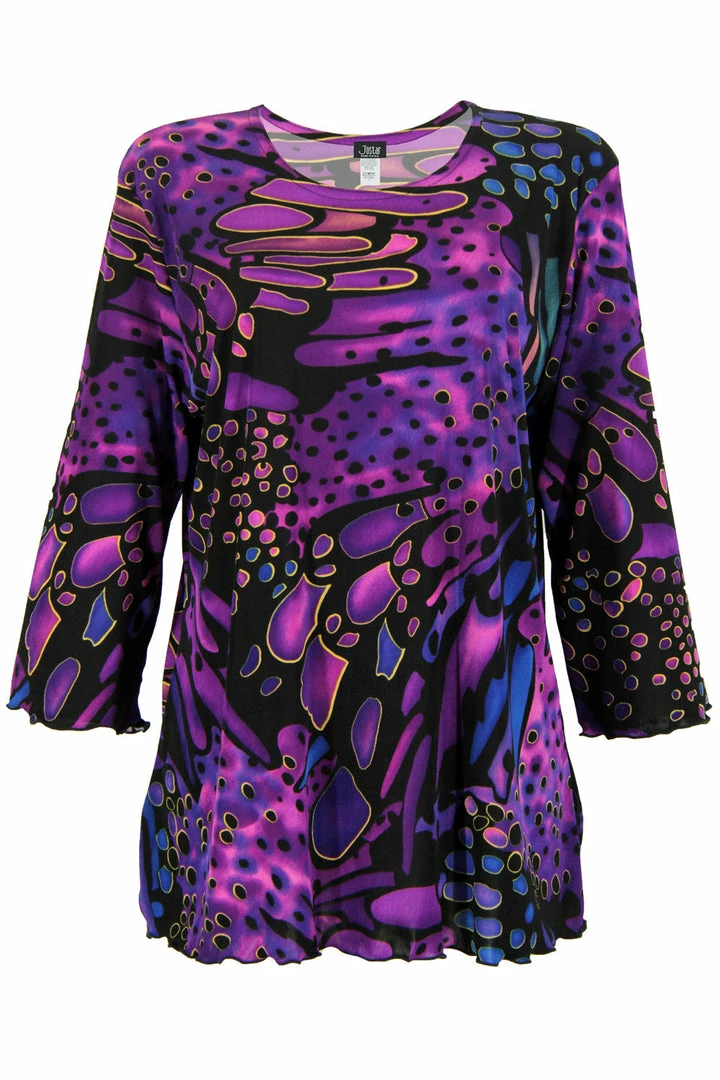 Jostar Women's Stretchy Merrow Top 3/4 Sleeve Print Plus, 158BN-QXP-W207