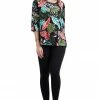 Tops Jostar Women's Stretchy Merrow Top 3/4 Sleeve Print Plus, 158BN-QXP-W212