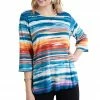 Jostar Women's Stretchy Merrow Top 3/4 Sleeve Print Plus, 158BN-QXP-W213 Tops