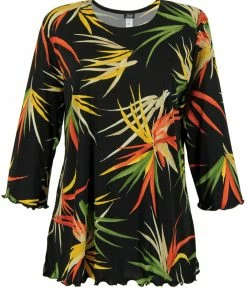Tops Jostar Women's Stretchy Merrow Top 3/4 Sleeve Print Plus, 158BN-QXP-W679