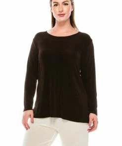 Jostar Non Iron ( Acetate ) Non Iron Long Sleeve Scoop Neck Top-193AY-LRS1