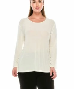 Jostar Non Iron ( Acetate ) Non Iron Long Sleeve Scoop Neck Top-193AY-LRS1
