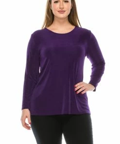 Jostar Non Iron ( Acetate ) Non Iron Long Sleeve Scoop Neck Top-193AY-LRS1