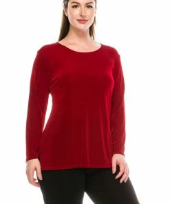 Jostar Non Iron ( Acetate ) Non Iron Long Sleeve Scoop Neck Top-193AY-LRS1