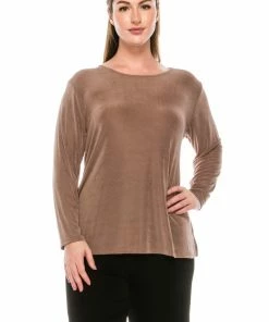 Jostar Non Iron ( Acetate ) Non Iron Long Sleeve Scoop Neck Top-193AY-LRS1