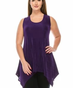 Jostar HIT Side Drop Tank Tunic In Plus Size, 230HT-TX Sleeveless