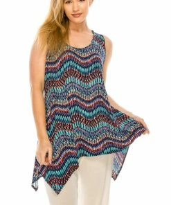 Jostar Women's HIT Side Drop Tank Tunic Plus Print, 230HT-TXP-W191 Tops