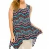 Jostar Women's HIT Side Drop Tank Tunic Plus Print, 230HT-TXP-W191 Tops
