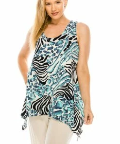 Jostar Women's HIT Side Drop Tank Tunic Plus Print, 230HT-TXP-W193