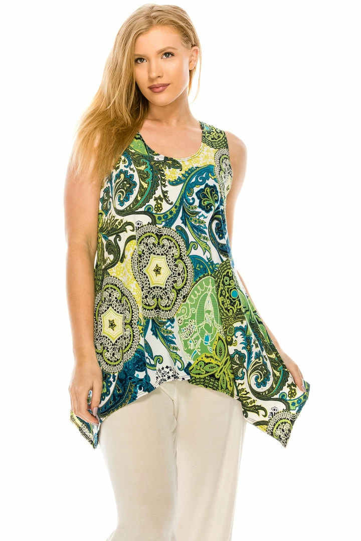 Jostar Women's HIT Side Drop Tank Tunic Plus Print, 230HT-TXP-W199