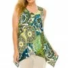 Jostar Women's HIT Side Drop Tank Tunic Plus Print, 230HT-TXP-W199