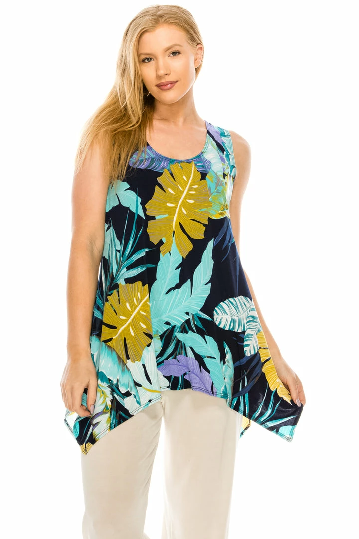 Jostar Women's HIT Side Drop Tank Tunic Plus Print, 230HT-TXP-W200 Tops