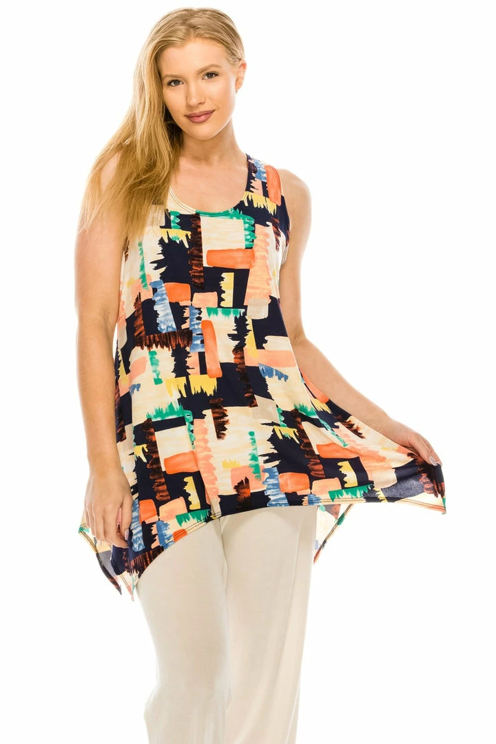Jostar Women's HIT Side Drop Tank Tunic Plus Print, 230HT-TXP-W200 Tops