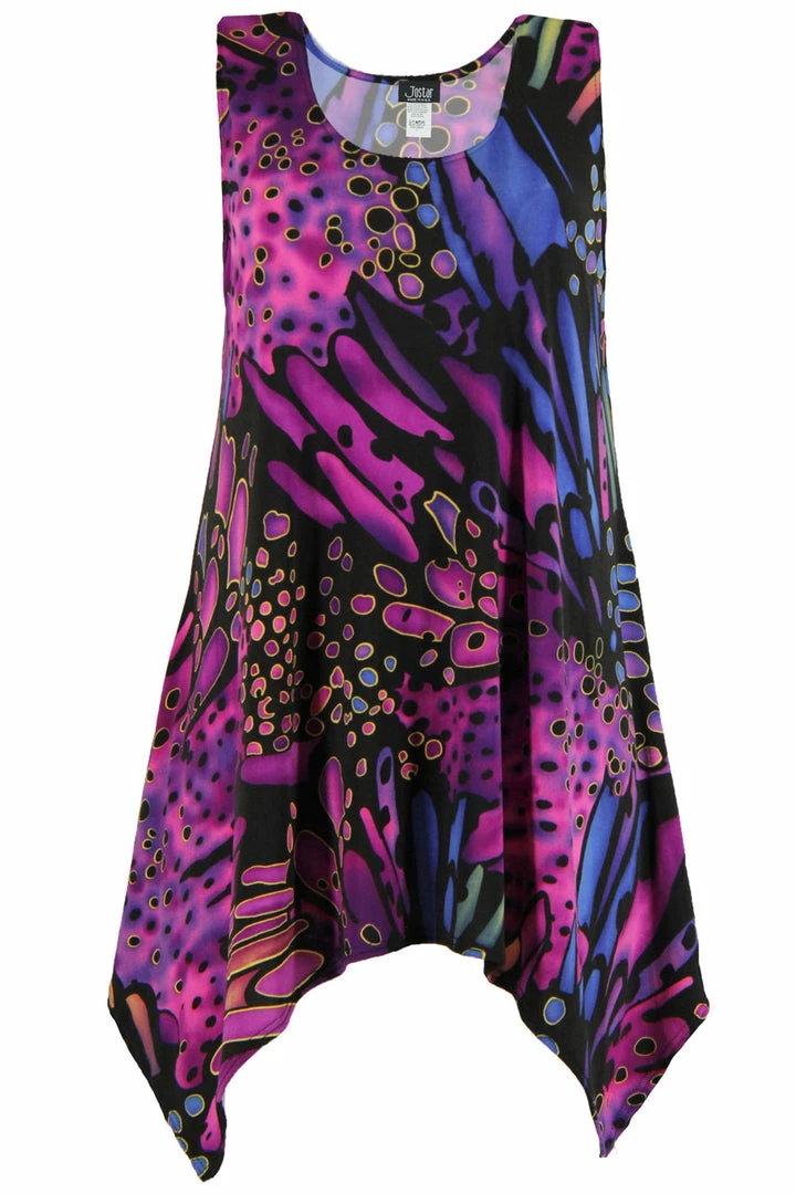 Sleeveless Jostar Women's HIT Side Drop Tank Tunic Plus Print, 230HT-TXP-W207